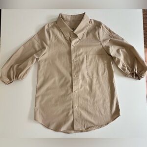 KMJ tan button down blouse